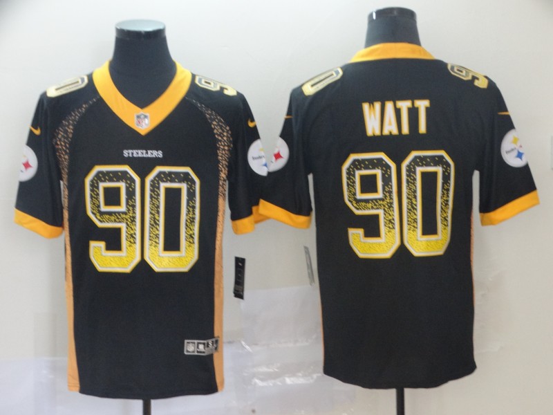 Men's Pittsburgh Steelers #90 T. J. Watt Black Drift Fashion Color Rush Limited Stitched NFL Jersey